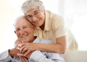 older couple embracing