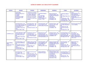 JULY 2026 Activity Calendar